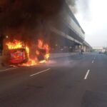 Bus Peziarah Tujuan Lampung Terbakar di Tol Cikampek Akibat Korsleting Sound System
